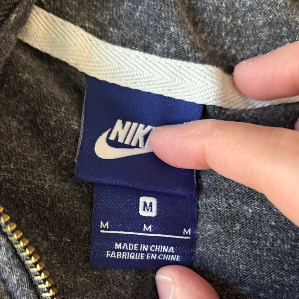 Nike Charcoal Zip-Up Hoodie with White Accents - Picture 2 of 4